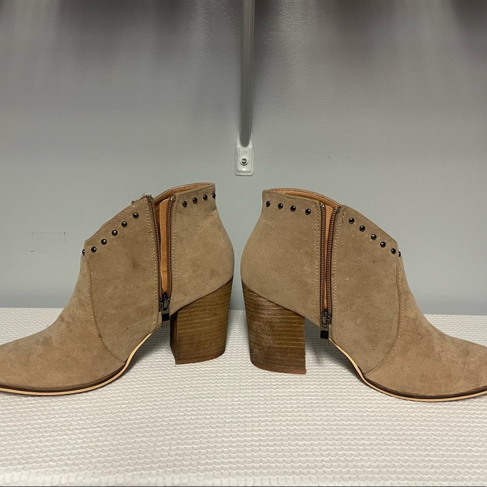 Camel Colored Suede Booties - image 2